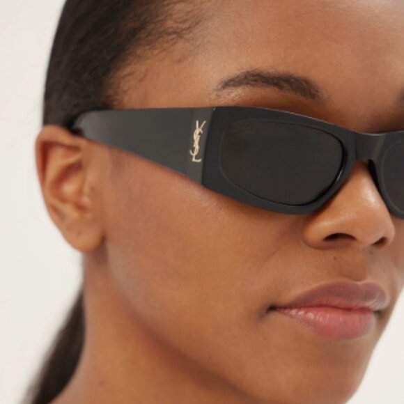 NEW SAINT LAURENT SL M140 RIM 001 SUNGLASSES WOMEN BLACK SQUARE SLM140 RIM 001 - Picture 1 of 9